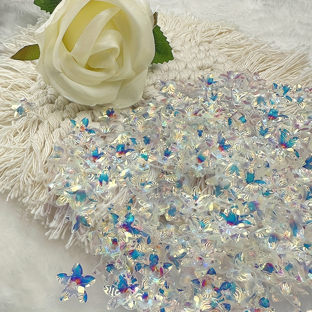 100pcs 1 0 47inch AB Colour Acrylic Flower Orchid Beads DIY Dress Jewelry Tiara