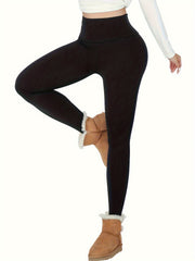 5pcs Women's Thermal Fleece Lined High Waisted Leggings