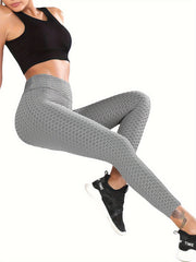 High Waist Honeycomb Yoga Leggings Women's Activewear