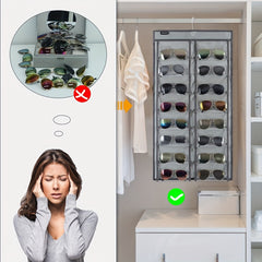 Dual Sided Hanging Sunglasses Organizer Wall Eyeglass Holder Sunglass Rack