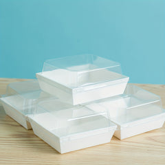 50pcs Clear Lid Cake Box Ideal for Cakes Chocolates Cookies - Great for Parties