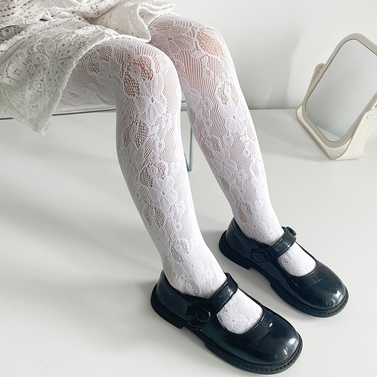 Girls Mesh Lace Pantyhose for Party Performance