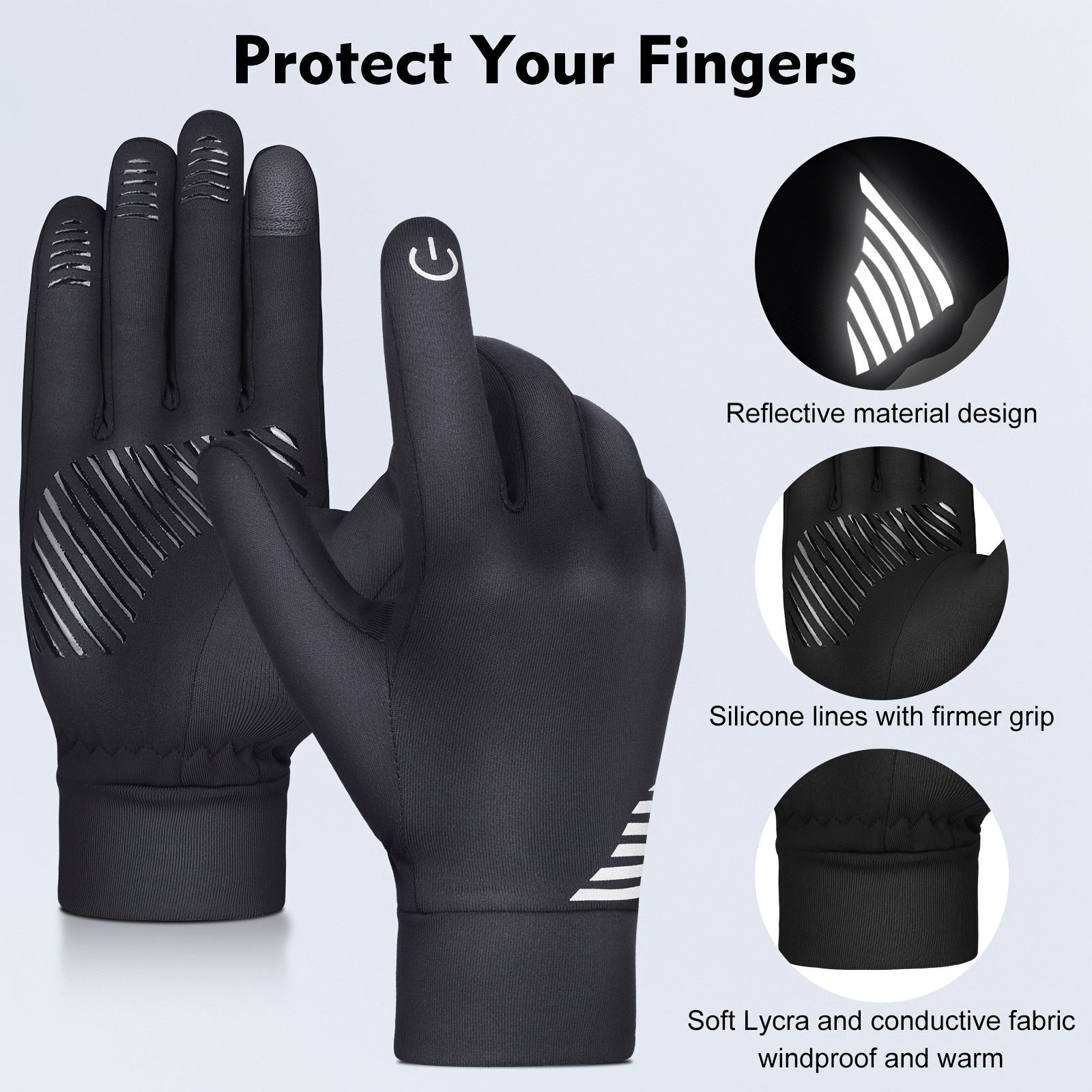 Winter Warm Gloves Anti slip Sports Gloves Soft Touch Screen Gloves