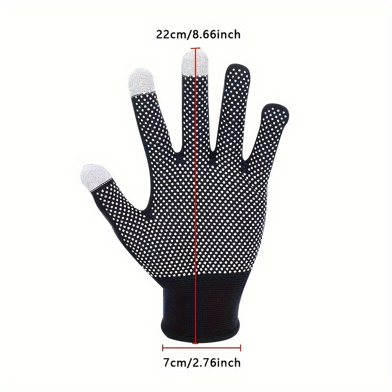 3 Pairs Non Slip Cycling Gloves Touch Screen Protective Perfect For Fishing