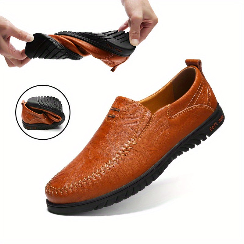 Men's Comfy Moc Toe Loafers Non-Slip Shoes