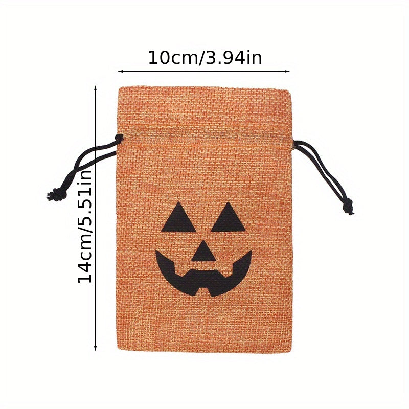 100pcs Halloween Pumpkin Bag Drawstring Cinch Gift Goods Bag