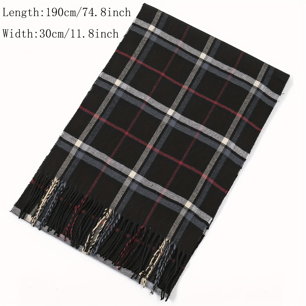 Plaid Tassel Scarf Windproof Shawl Outdoor Sunscreen Head Wrap