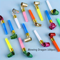 10pcs Plastic Whistles - Birthday Party Cheering Props