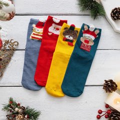 4 Pairs Women's Christmas Funny Socks Set