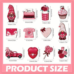 12pcs Heart Gnome Hanging Ornaments Romantic Decoration DIY Garland For Party