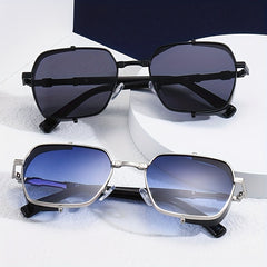 Steampunk Metal Square Frame Men's Sunglasses UV Protection