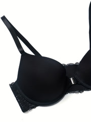 Lace Plunge Bra Front Buckle Push Up Lingerie