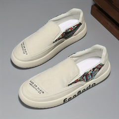 Men's Canvas Slip-on Sneakers Soft Sole Walking Shoes