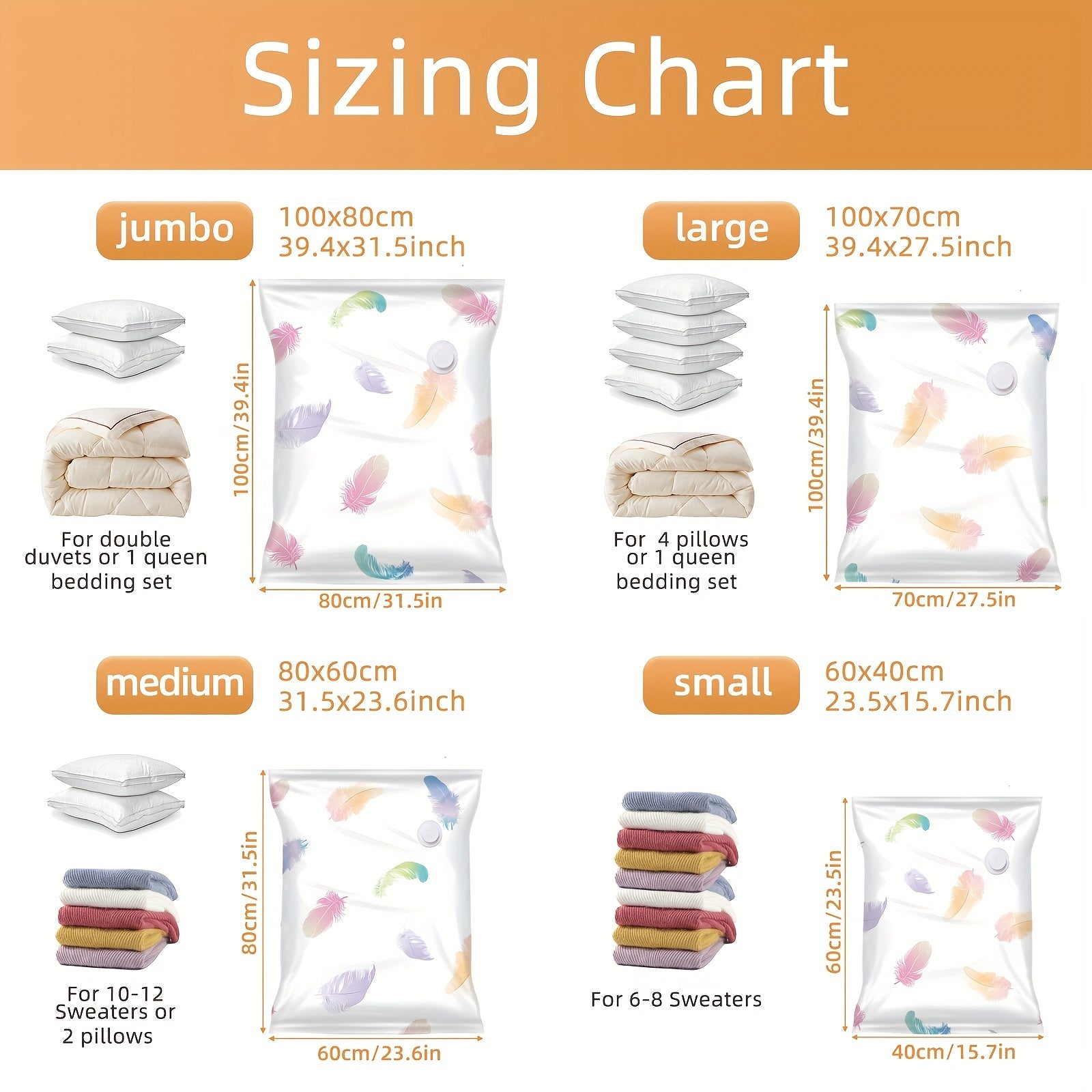 1pc Vacuum Storage Bag Space Saver Bags Quilt Blanket Clothes Storage