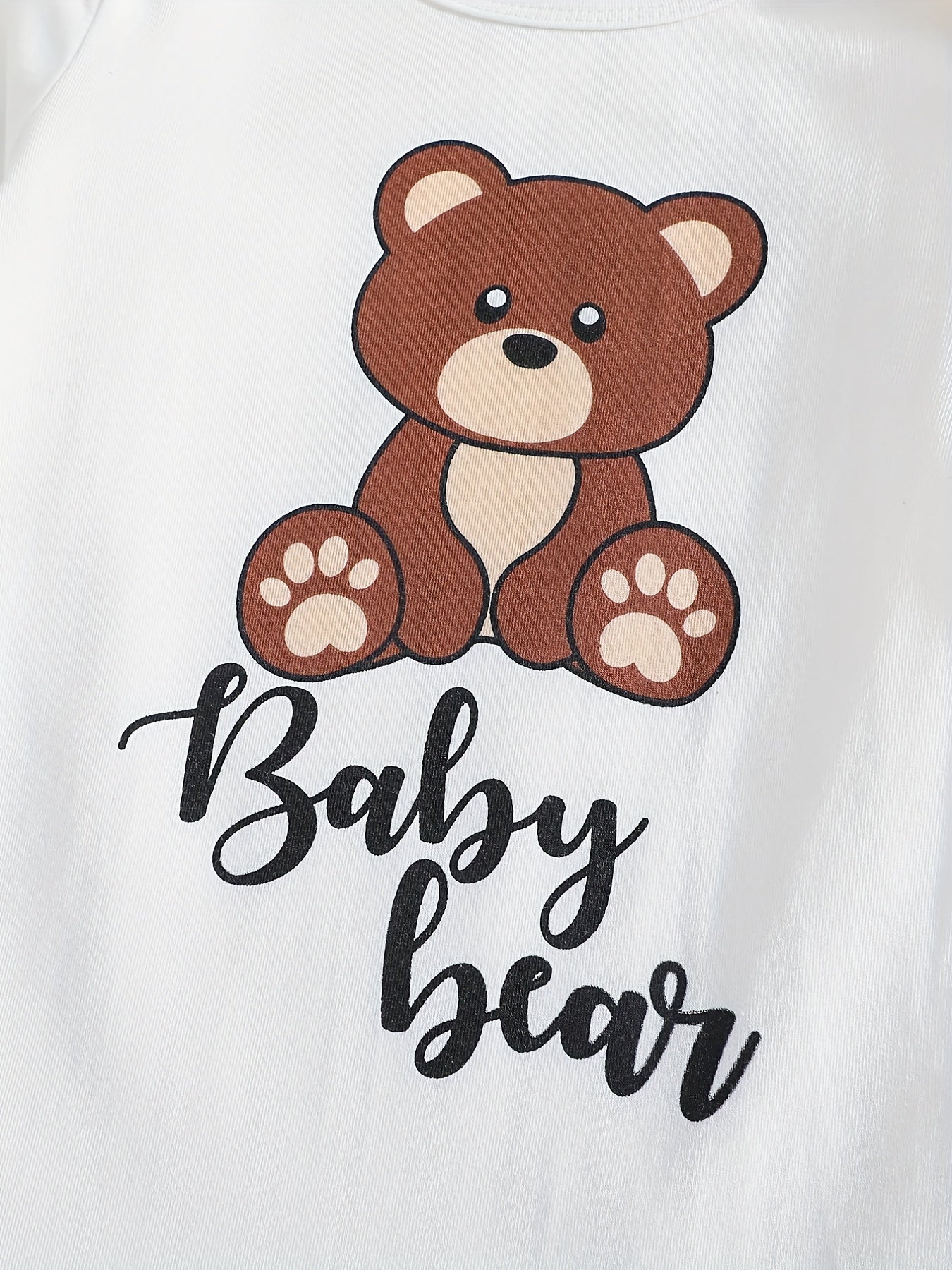 Baby Boy's Bear Graphic Sweatshirt & Romper & Trousers Set