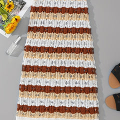 Striped Crochet Long Length Skirt for Women