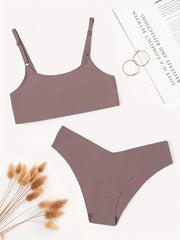 Solid Full Coverage Bra & Seamless Panties Set