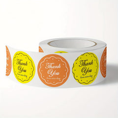 500pcs Thank You Stickers Floral Print Label Stickers Roll