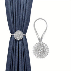 Magnetic Curtain Tiebacks Crystal Flower Drapery Holdbacks