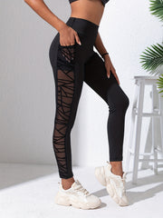 High Waist Mesh Stitching Butt Lifting Yoga Pants