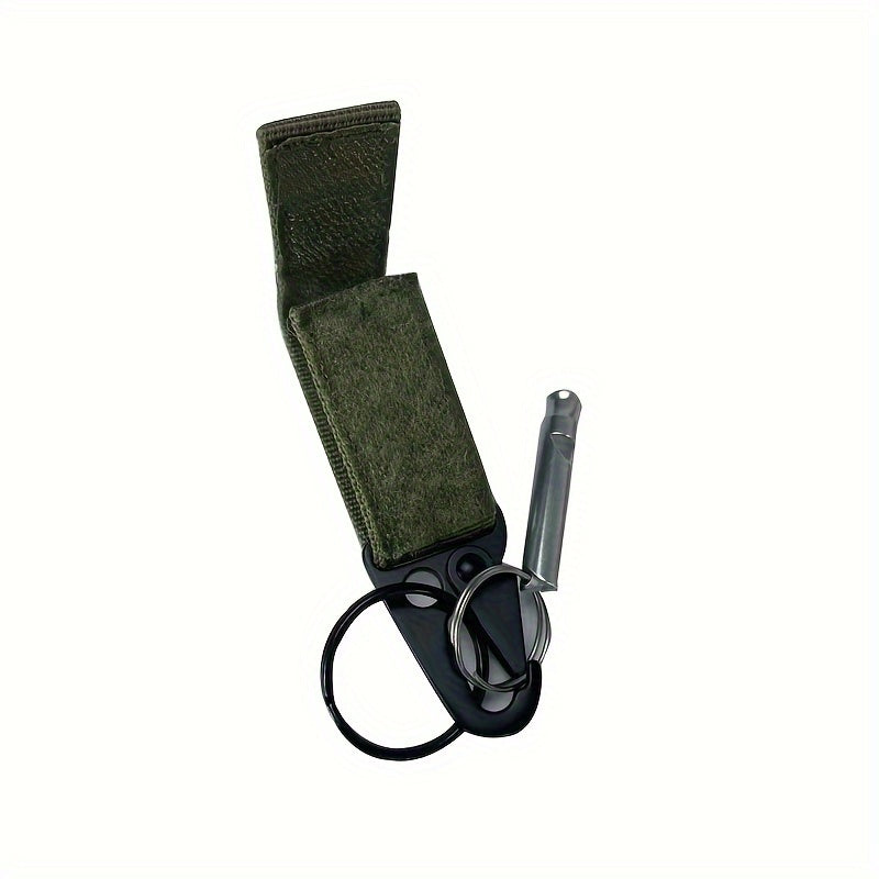 Multifunction Keychain w/ Emergency Whistle Strap Carabiner