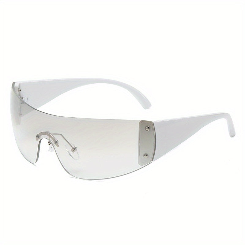 Y2K One piece Sunglasses Rivet Mirror Lens UV400