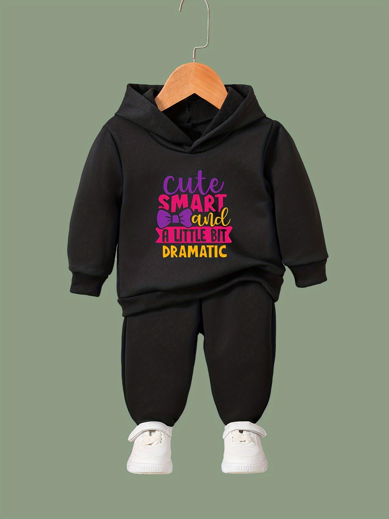 Kid's 2pcs Smart Print Long Sleeve Outfit Hoodie & Pants Set