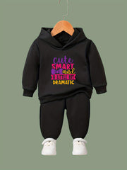 Kid's 2pcs Smart Print Long Sleeve Outfit Hoodie & Pants Set