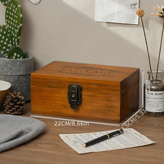 Vintage Wooden Jewelry Storage Box with Lock for Necklaces Earrings Bracelets