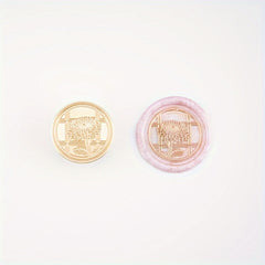 Brass Seal with Chrysanthemum Carving for Gift & Wine Packaging