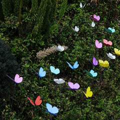 10pcs Butterfly Garden Stake Plastic Yard Sign - Garden Decor