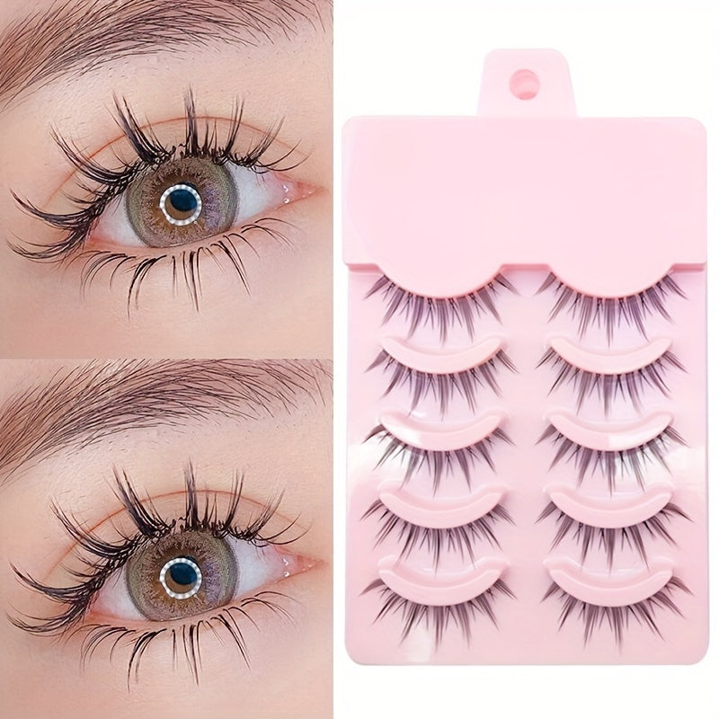 Manga Anime Lashes Soft Natural Thick False Eyelashes Pointed Cat Eye