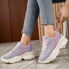 Women's Mesh Breathable Running Shoes Thick Bottom Sports Shoes