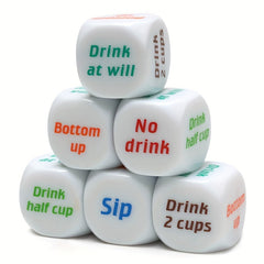 6pcs Printing Drinking Dice For Family Friends