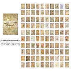 200 Sheets Vintage Scrapbooking Supplies Non sticky Scrapbook Paper Material