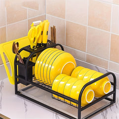Large Capacity Dish & Cutlery Rack for Organized Kitchen Storage