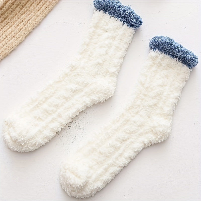 4 Pairs Fuzzy Mid Tube Socks Women's Stockings