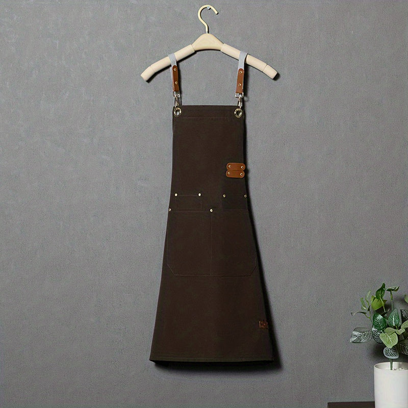 Solid Apron Work Strap Breathable Pocket Waist Overall