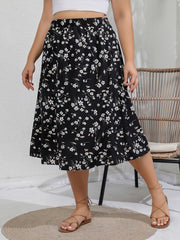 Boho Skirt Women's Plus Floral Print Maxi Skirt