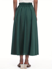 Tie Waist A line Skirt Solid Casual Skirt Women's Clothing