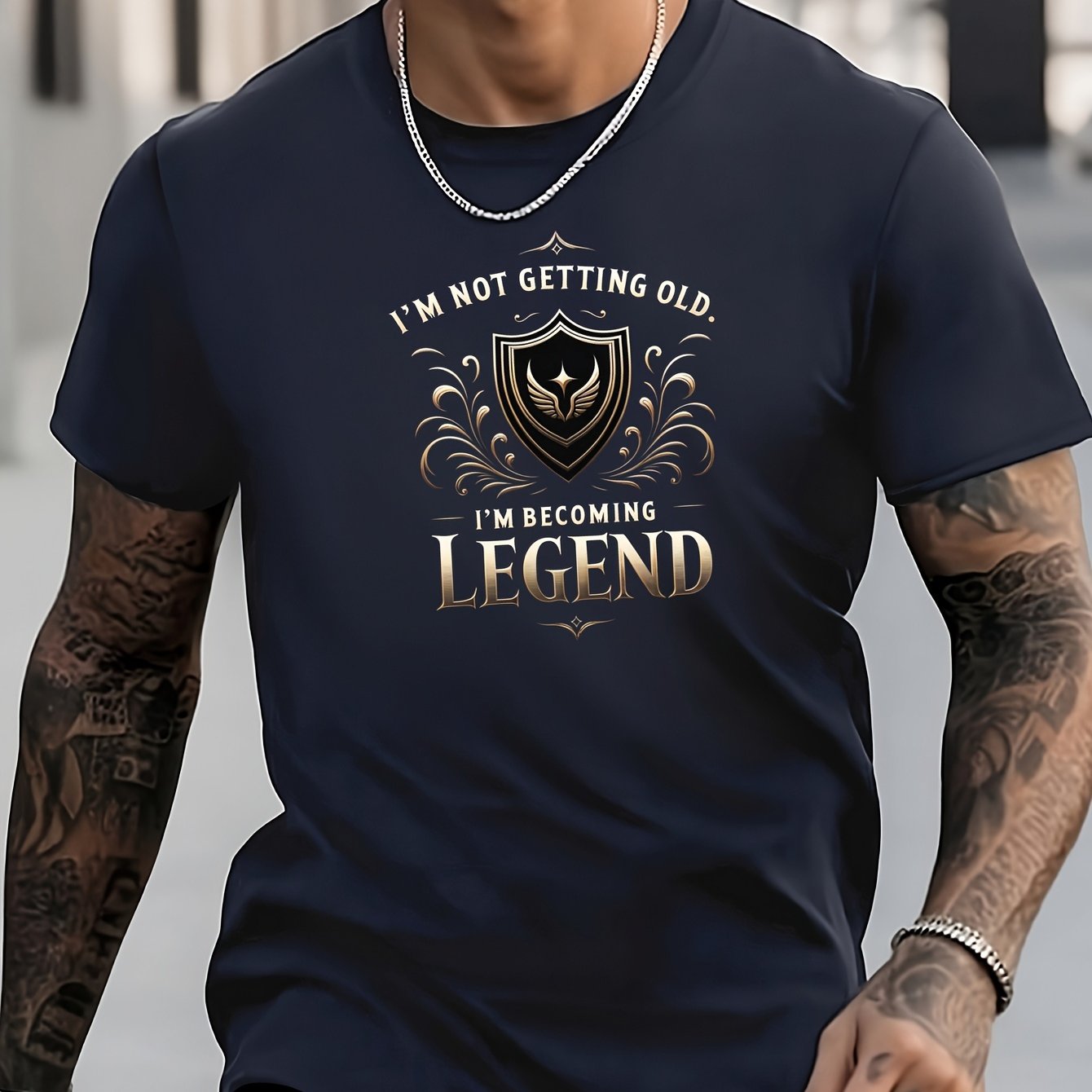 Men's Wing Pattern Shirt Casual Breathable Short Sleeve Tee Top