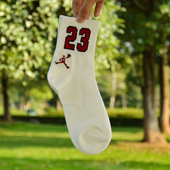 6 Pairs Men's Sports Number Letter Socks for Spring & Summer
