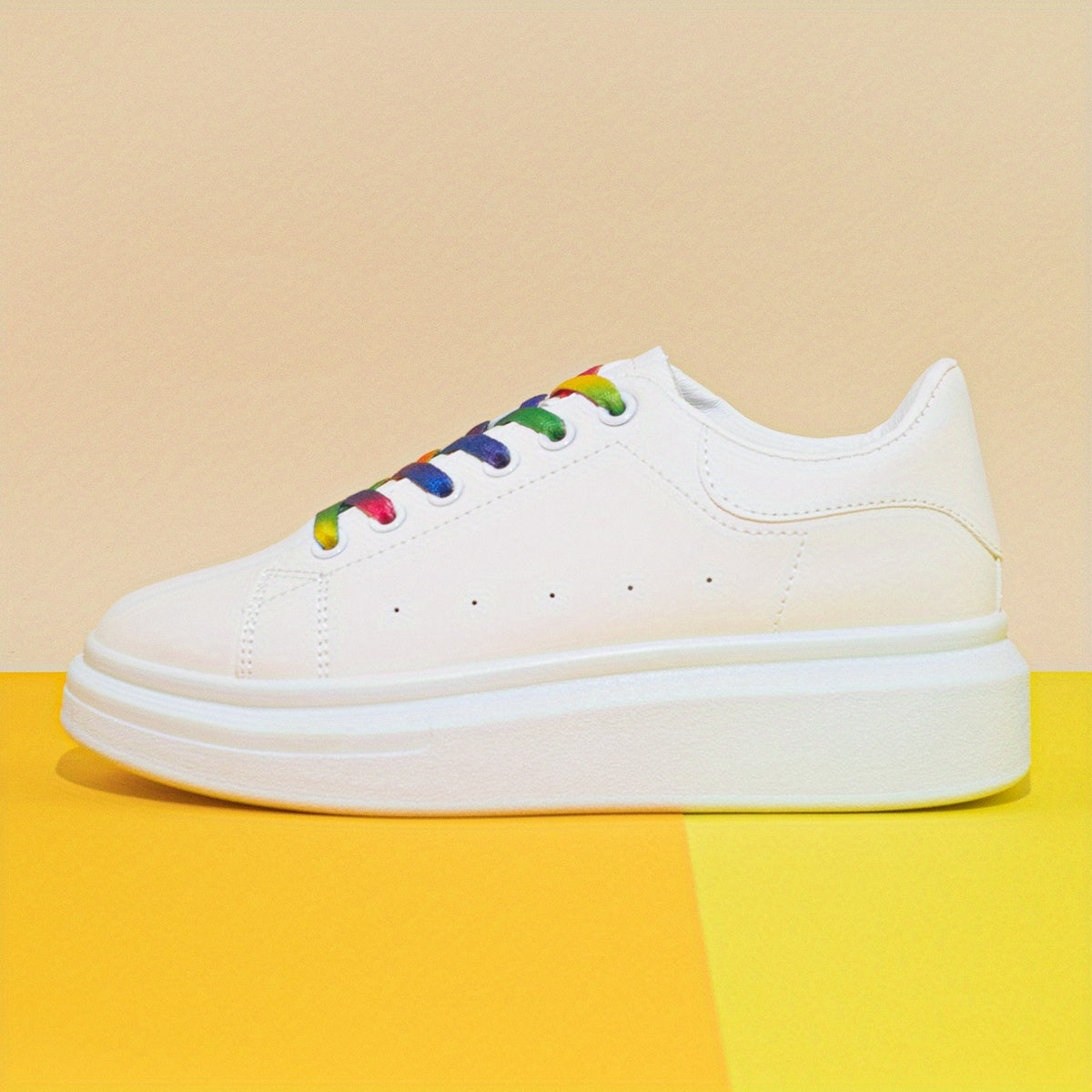 Women's Platform Skate Shoes Lace Up Sports Walking Sneakers