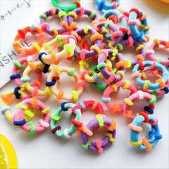 Colorful Elastic Hair Ties For Girls Soft Knotted Rubber Hair Ropes