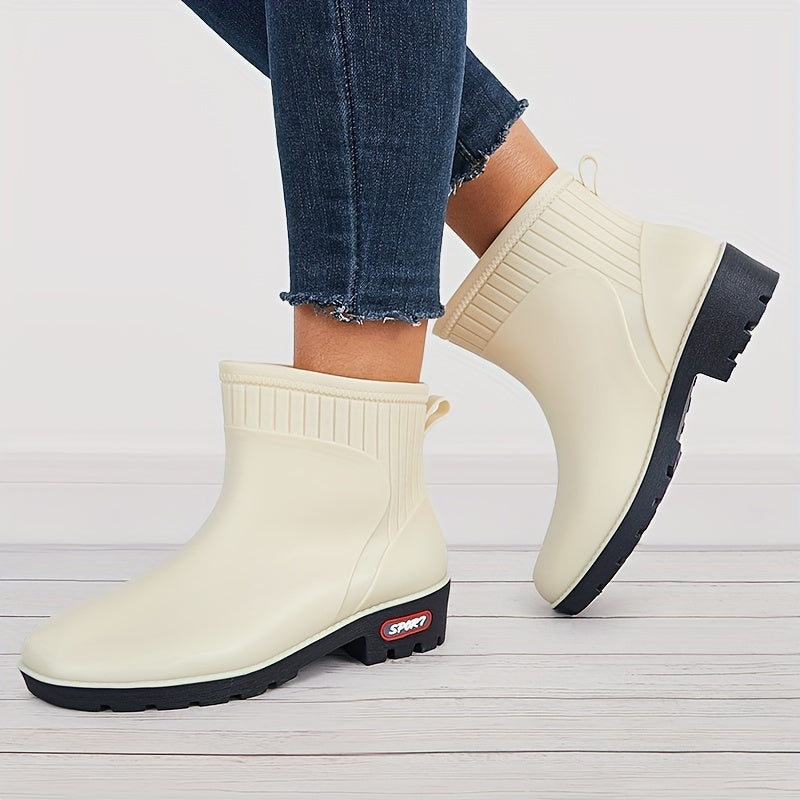 Women's Solid Rainboots Waterproof Outdoor Boots