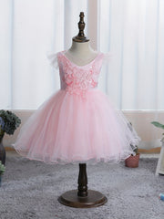 Baby Girls Floral Embroidery Mesh Gown Dress For Party Gift
