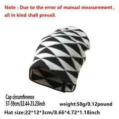 Men's Y2K Rhombus Woolen Knitted Hat