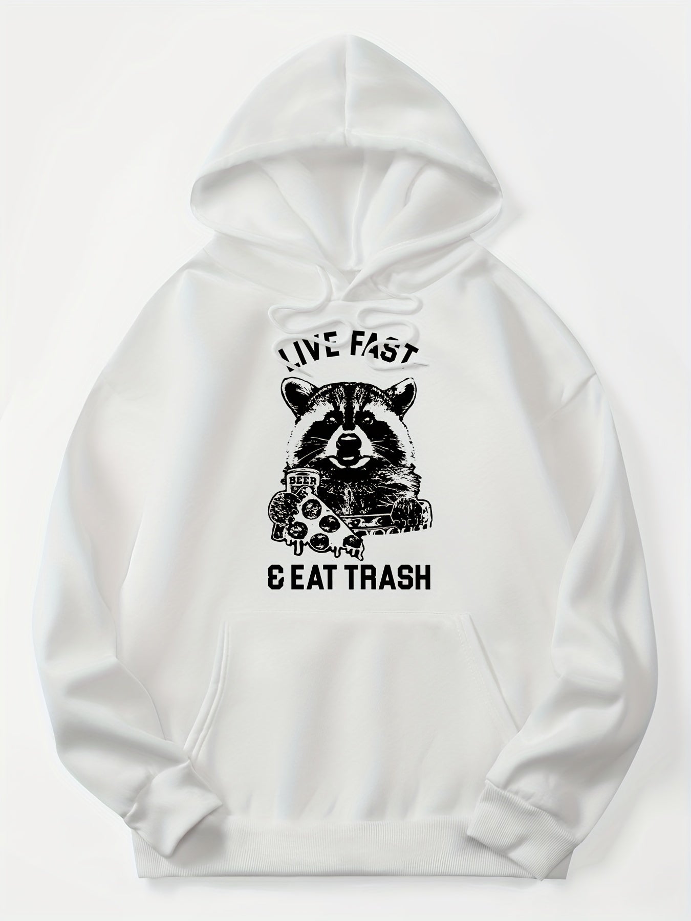Bear Print Kangaroo Pocket Hoodie Long Sleeve Hoodies