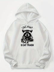 Bear Print Kangaroo Pocket Hoodie Long Sleeve Hoodies