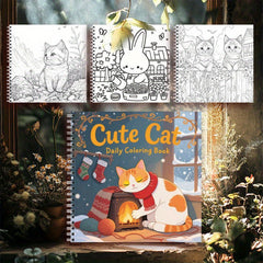 Cat Coloring Book Spiral Coil 22 Pages Thick Paper Single Sided Printing